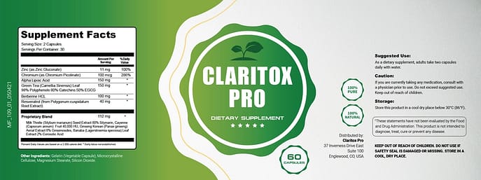 claritox pro label ingredients
